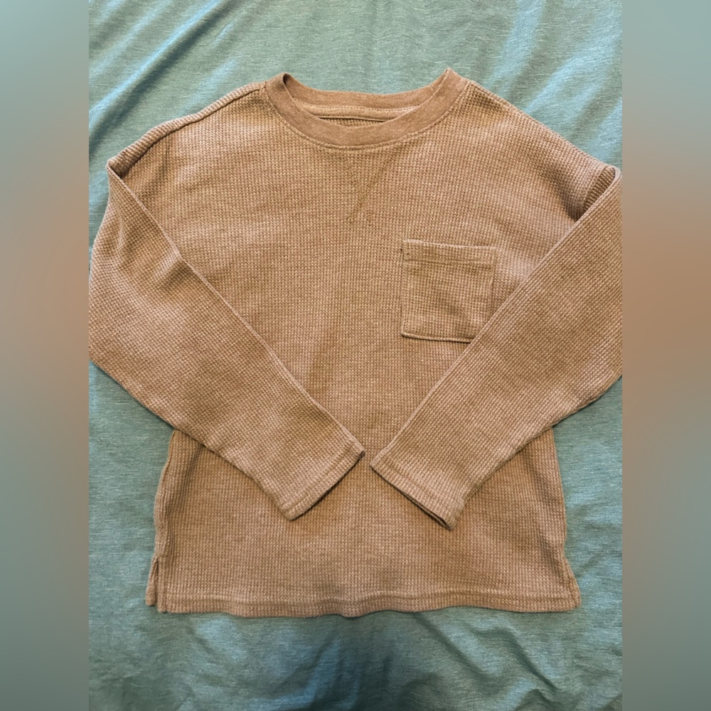 5T waffled styled long sleeve shirt